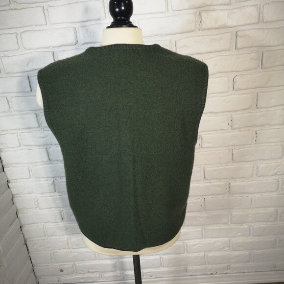 Jessica Sport Ladies Size Medium Vintage Made in Hong Kong Green Wool Vest - Picture 2 of 7
